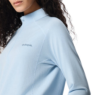 Unisex's Waffle Merino Half Zip Long Sleeves T-Shirt