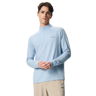 Unisex's Waffle Merino Half Zip Long Sleeves T-Shirt