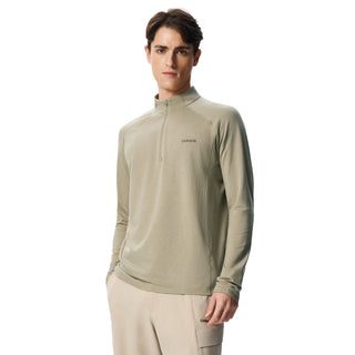 Unisex's Waffle Merino Half Zip Long Sleeves T-Shirt